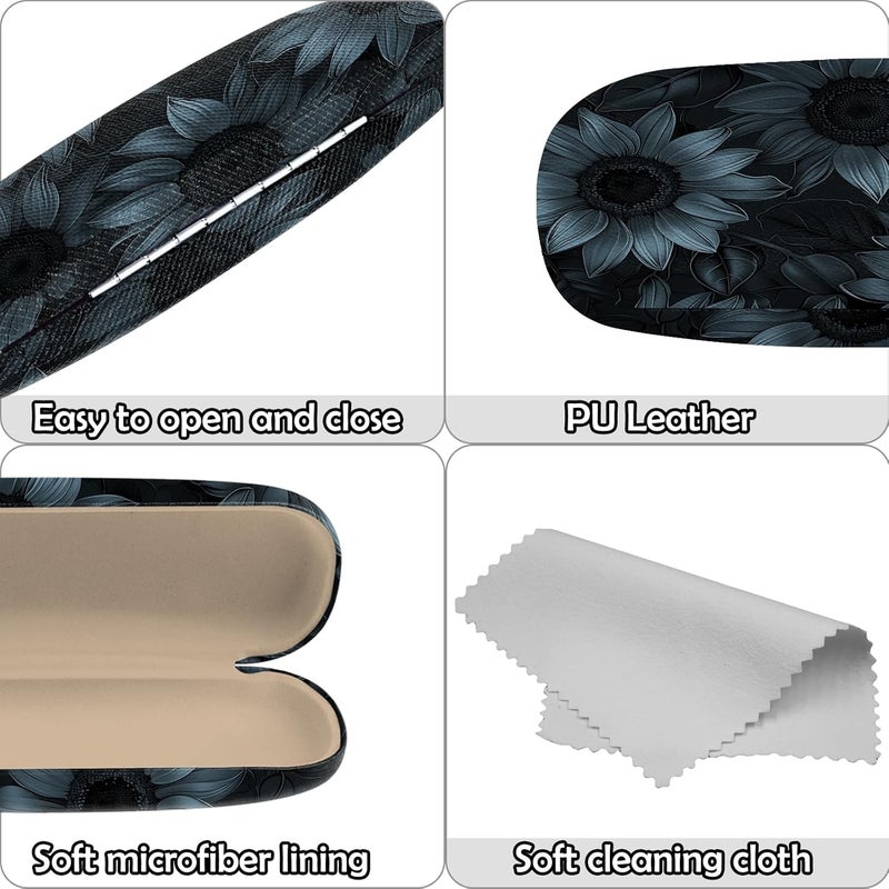 Cabreche Glasses Case Hard Shell Eyeglass Portable Glasses Eyeglasses Holder Box with Cleaning Cloth Women Girls Men Cute - Image 4